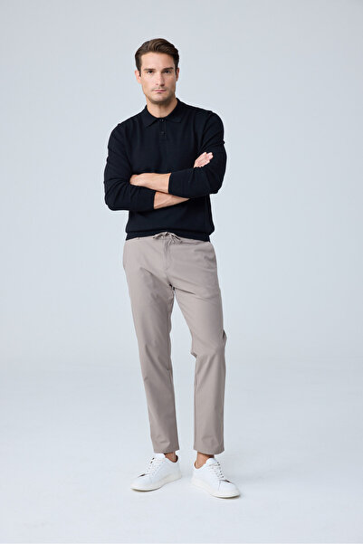 Danger Erkek Beli Lastikli Comfort Fit Pantolon Vizon 0170DDNGR