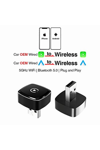 Choice Carplay and Auto B New Wireless CarPlay Android Auto Adapter USB Dongl...