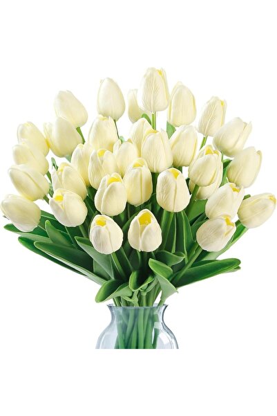 Choice10 10pcs Beige 10Pcs Artificial Flower Realistic Touch Tulip Scrapbooki...