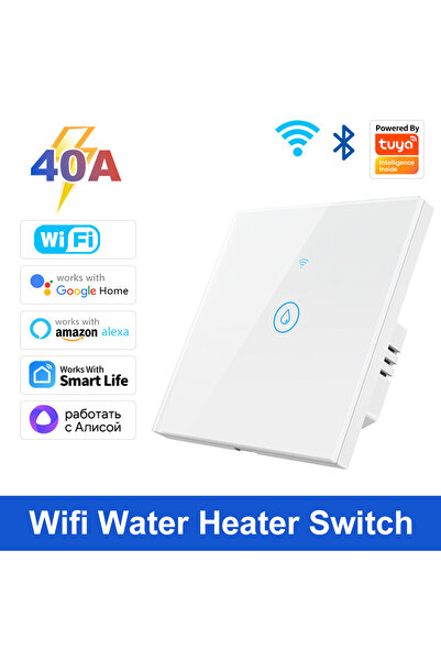 Choice white 40A WiFi Smart Water Heater Boiler Switch 8000W Wok With Tuya/Sm...