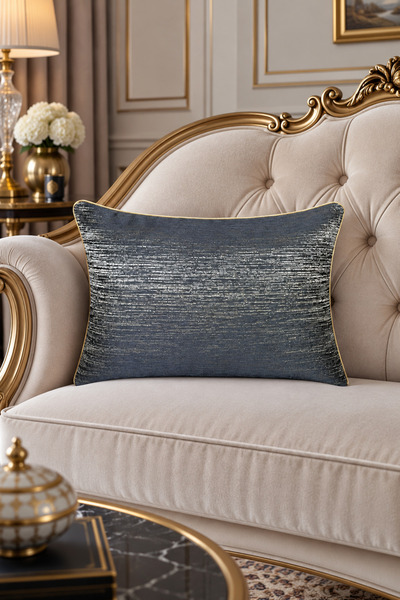 VISIONARIO Throw Pillow Cover Plain Jacquard - Double Sided with Piping 35X50...