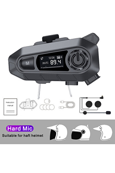 Choice1 kebidumei Hard Mic Bluetooth 5.3 Motorcycle Helmet Headset With FM Ra...