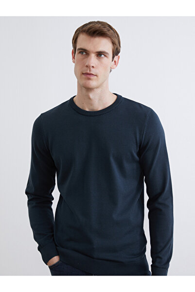 LC Waikiki Lcwaikiki Classic Green Crew Neck Men's Knitwear Sweater