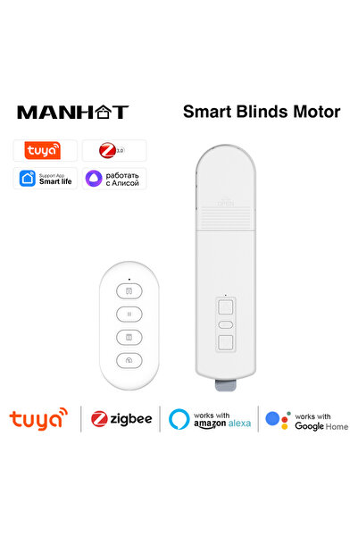 Choice White Version Manhot ZigBee Smart Electric Curtain Motor Chain Roller ...