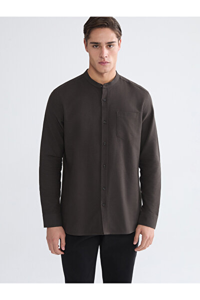 LC Waikiki Lcwaikiki Classic Brown Regular Fit Judge Collar Long Sleeve Men's...