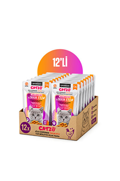 Tavuk Etli Yavru Kedi Yaş Maması 85 g – 12'li Paket