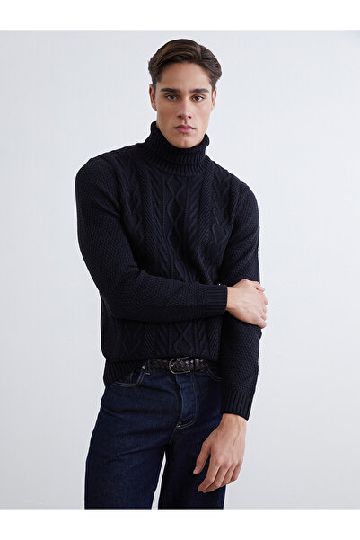 LC Waikiki Nevavm with Difference Lcwaikiki Classic Navy Blue Knitwear Patter...