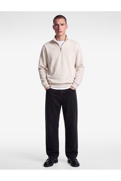 Koton Regular Fit Uzun Kollu Yarım Fermuarlı Sweatshirt