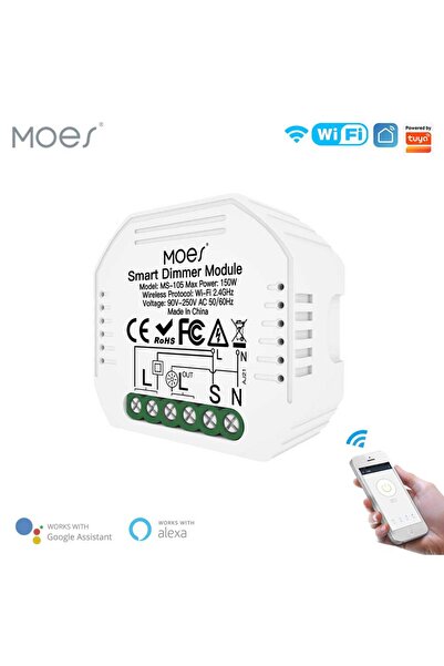 MOES 1PCs Dimmer Module DIY Smart WiFi Light LED Dimmer 1/2 Way Switch Smart ...