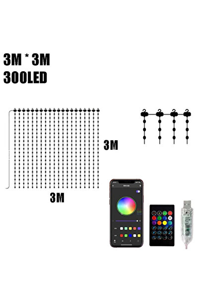 Choice 3M X 3M LED Curtain Light String RGBIC String Lights APP Remote Contro...