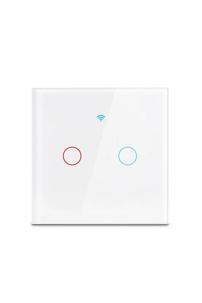 Choice EU white 2 gang Tuya Wifi Smart Light Switch EU 1/2/3Gang Touch Light ...