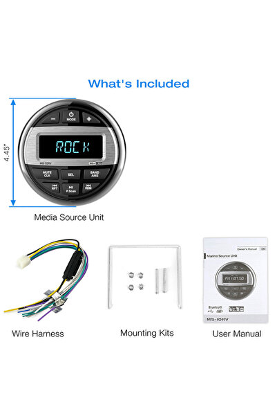 choice2 Radio AKAMATE Boat Radio MP3 Media Player Marine Radio Stereo Waterpr...