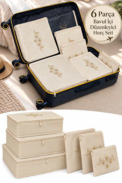 umbellatum 6 Pieces of Storage Bag Set and Suitcase Travel Maternity Bag Orga...