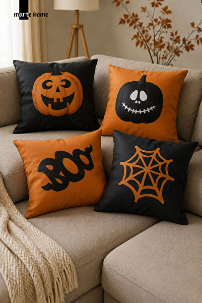 Marte Home Cadılar Bayramı & Halloween 4'lü Kırlent Kılıfı