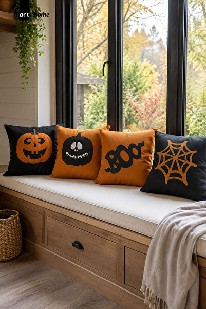 Marte Home Cadılar Bayramı & Halloween 4'lü Kırlent Kılıfı