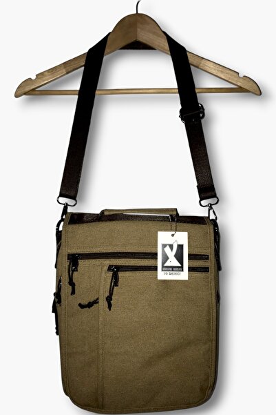 LLAGOX Vintage Kanvas Postacı Çantası Unisex Çapraz Askılı Omuz Çantası Büyük...