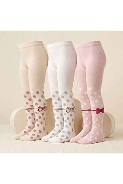 Pink Bunny gift for your baby %80 Pamuklu Kız Çocuk Fiyonk ve Puantiye Desenl...