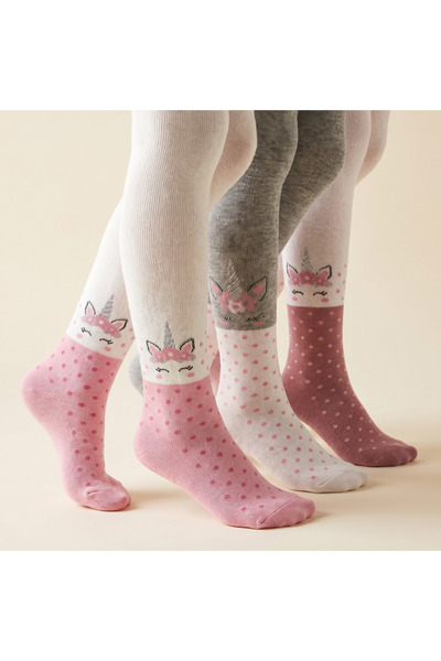 Pink Bunny gift for your baby Set de 3 chiloți din bumbac cu buline și model ...