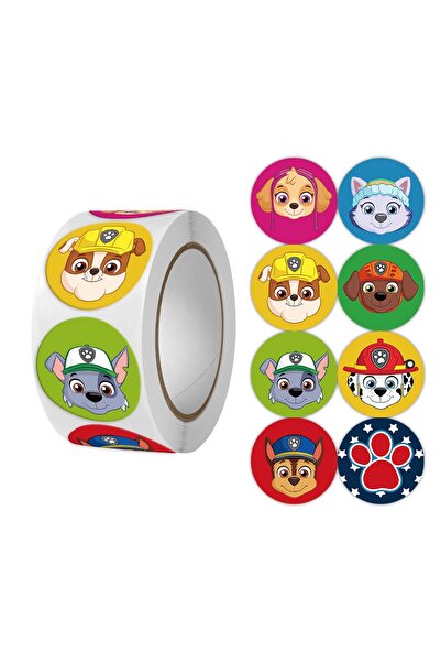 PAW PATROL 1Roll W 500pcs/lot Stickers Rolling Animal Roll Stickers Small Cut...