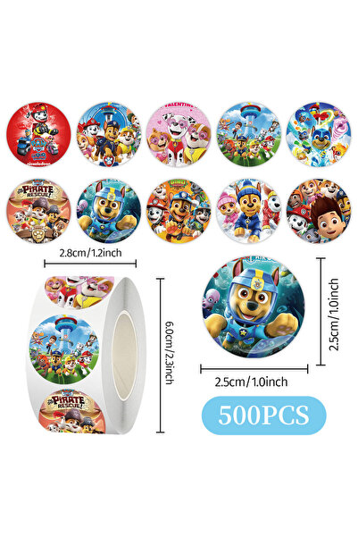 PAW PATROL 1Roll C 500pcs/lot Stickers Rolling Animal Roll Stickers Small Cut...