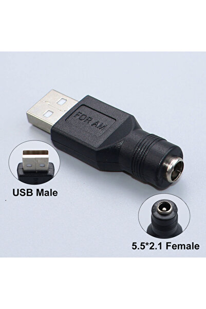 Choice4 5PCS A JCD DC Plug 5.5*2.1mm to USB Female Male Jack Socket DC 5.5x2....