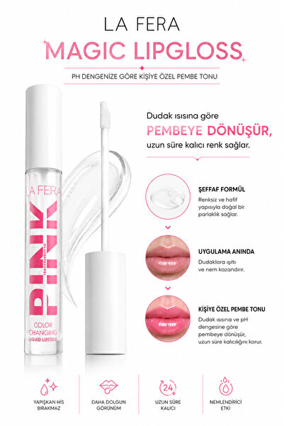 La Fera Magic Pink Lip Gloss (RENK DEĞİŞTİREN PEMBE DUDAK PARLATICISI)