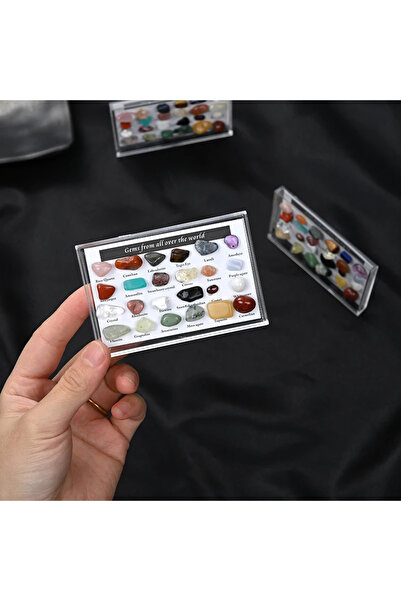 Choice 24 pcs 24pcs Rock Gemstones Collection Box Quartz Crystals Amethyst Or...