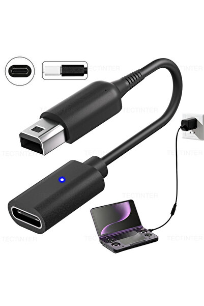Choice كابل شحن USB Type-C أسود لنينتندو NDSi 2DS 3DS 3DSLL 3DSXL مع محول طاق...