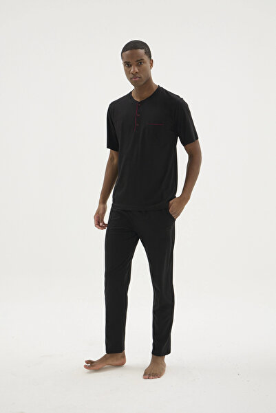 Veraura Lifestyle Kocabey 2209 men's oversized midi collar pajama set