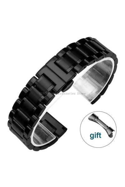 Choice 22mm Black 12 13 14 15 16 17 18 19 20 21 22 23 24mm Stainless Steel Wa...