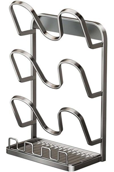 Arabest Kitchen Pot Lid Storage Rack, Three-Layer Pot Cover Holder, Multifunc...