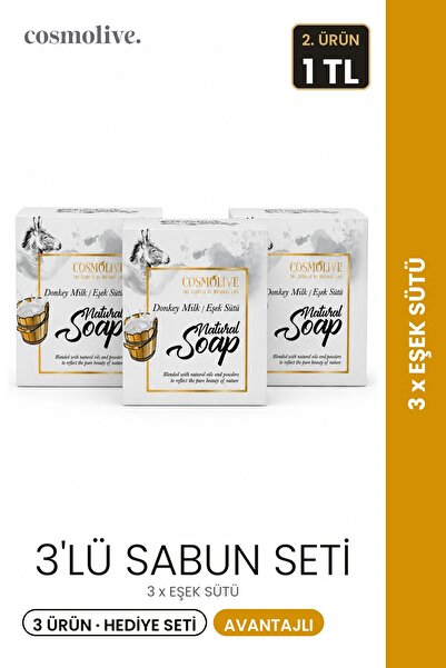 Cosmolive Soap Set |   Donkey Milk |   Natural |   3Some |   Solid Soap |   3...