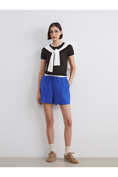 LC Waikiki New season from gulis gi̇yi̇m blue elastic waist 100% linen women'...