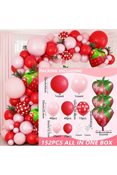 Choice Other MULTI 152pcs Strawberry Balloon Garland Set,suitable for Birthda...