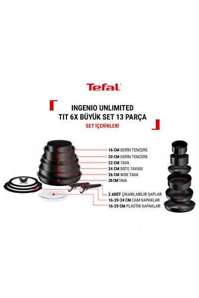 TEFAL Ingenio Unlimited 13 Parçalı Set (6x)