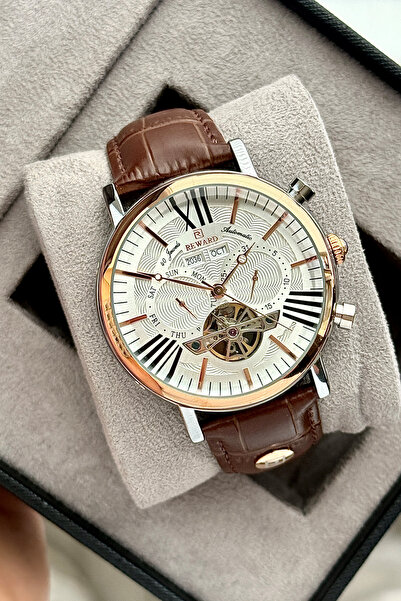 Reward Rd333375M Leather Cord Automatic Men's Wristwatch