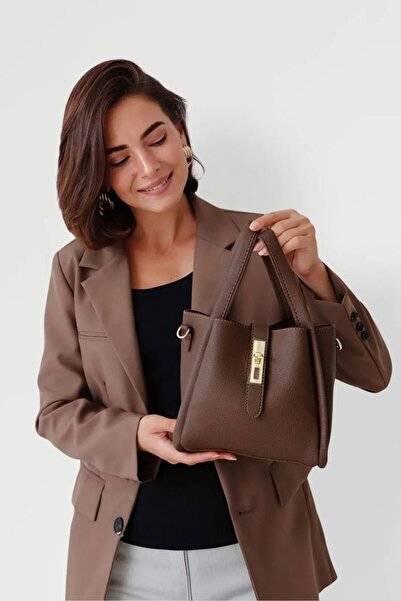 Trendyup Geantă de mână și crossbody din piele ecologică cu portfard, bareta detasabila