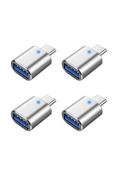 Choice3 4pcs silver NNBILI 1-5pcs USB 3.0 To Type C Adapter LED OTG To USB C ...