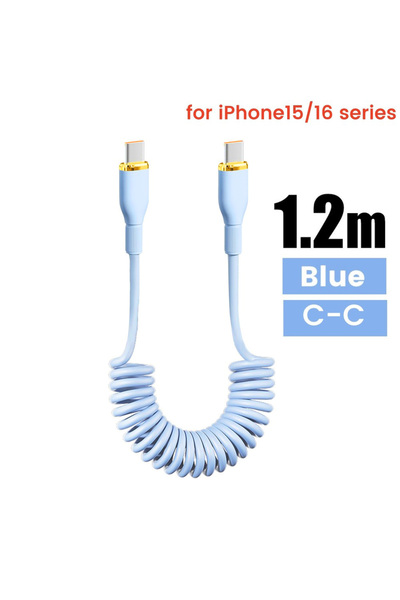 Choice 1.2m 66W C To C blue NNBILI 100W Car Spring USB C Cable For Xiaomi Hua...