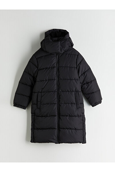 LC Waikiki Two Mt Shop Quality Lcw Kids Black Hooded Girls' Puffer Coat