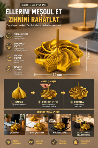 Impress Yıldız Kinetik Fidget Stres Oyuncak, Pla Masa Üstü Rahatlatıcı Denge ...