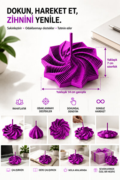 Impress Yıldız Kinetik Fidget Stres Oyuncak, Pla Masa Üstü Rahatlatıcı Denge ...