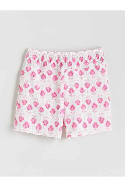 LC Waikiki Two Mt Shop Quality Lcw Kids Mixed Elastic Waist Floral Girls' Shorts