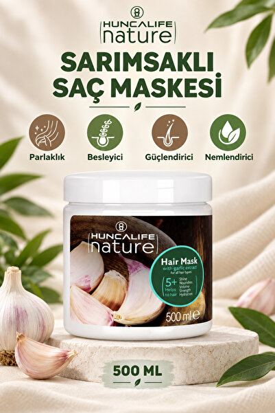 Huncalife Nature Sarımsaklı Saç Bakım Maskesi, Saç Dökülmesine Karşı Yardımcı...