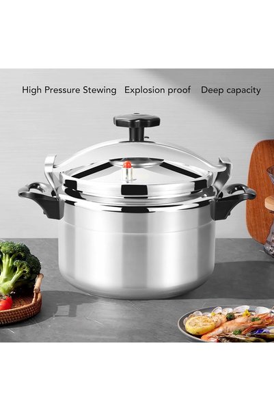 SAHABA 9 liter Aluminium Pressure Cooker, Pressure Pot, Cooking Pot with Safety Lock & Valve, Fast Manual Cooker for Stews, Meat, Vegetables, Gas, Electric Stove Compatible
