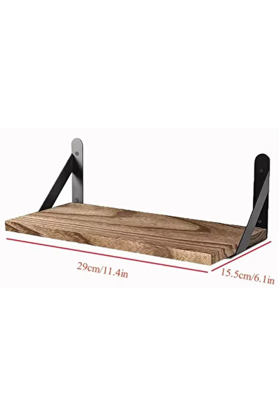 Choice SNJ-29x15x1.5cm Wooden Floating Wall Shelves Bathroom Hanging Racks Sh...