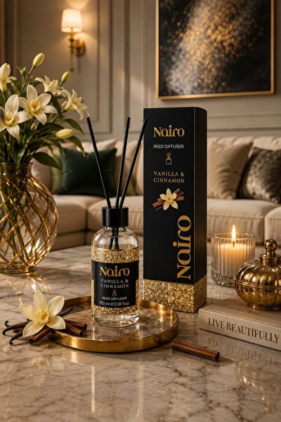 Zeria Home Çubuklu Oda Kokusu Uzun Süre Kalıcı Etkili 100ml Vanilya ve Tarçın...