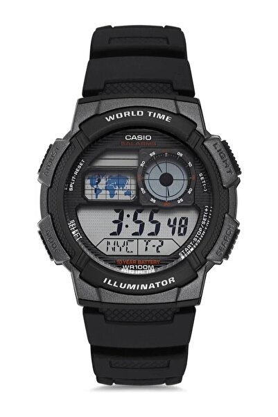 Casio Silikon Kordon 100mt Su Geçirmez Dijital Erkek Kol Saati Garantili