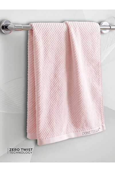 Donetella 100% Cotton Zero Twist Bath Towel | Woven Logo | 70x140 cm | 550 GS...