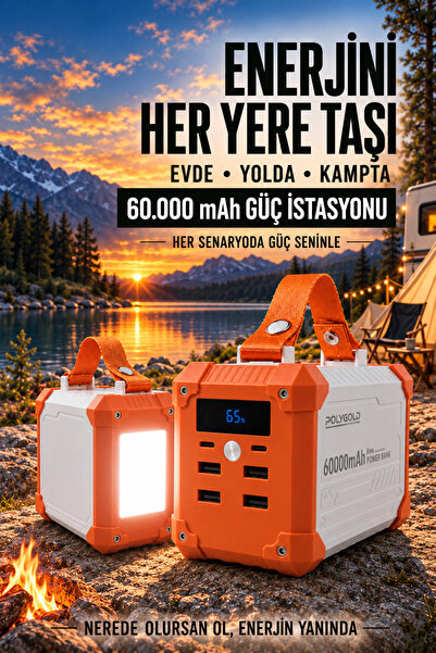Zineets 60.000 Mah 22,5W PD Güç İstasyonu Taşınabilir Hızlı Kablolu Outdoor S...